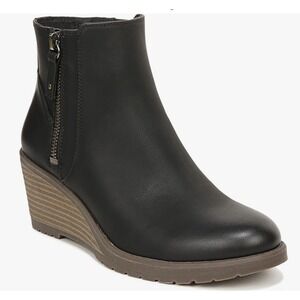 Dr. Scholl's Wedge Ankle Boots Wide Width Odor Control‎ Black 8.5W